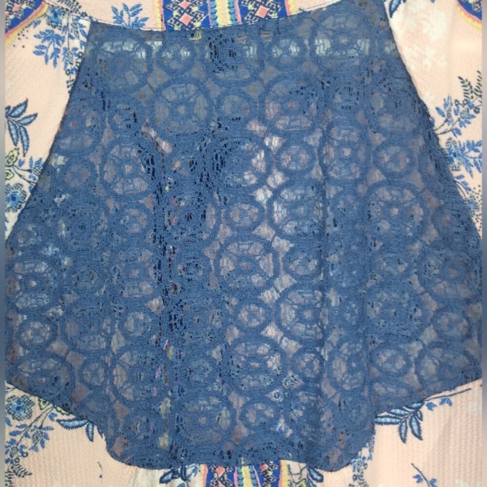 OLIVE HILL Boho Peasant Floral Top Pink Blue Med. - Picture 11 of 15